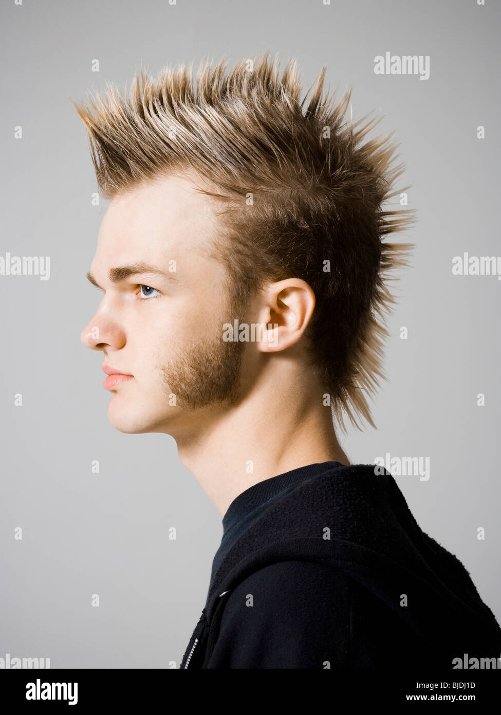 young man with a mohawk Stock Photo