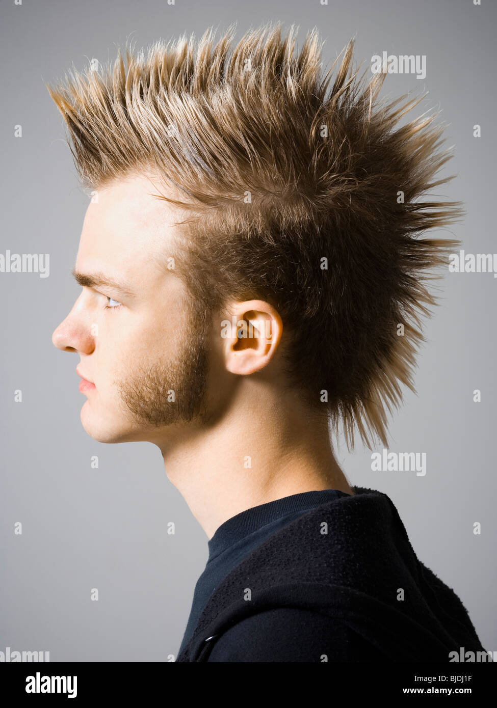 young man with a mohawk Stock Photo