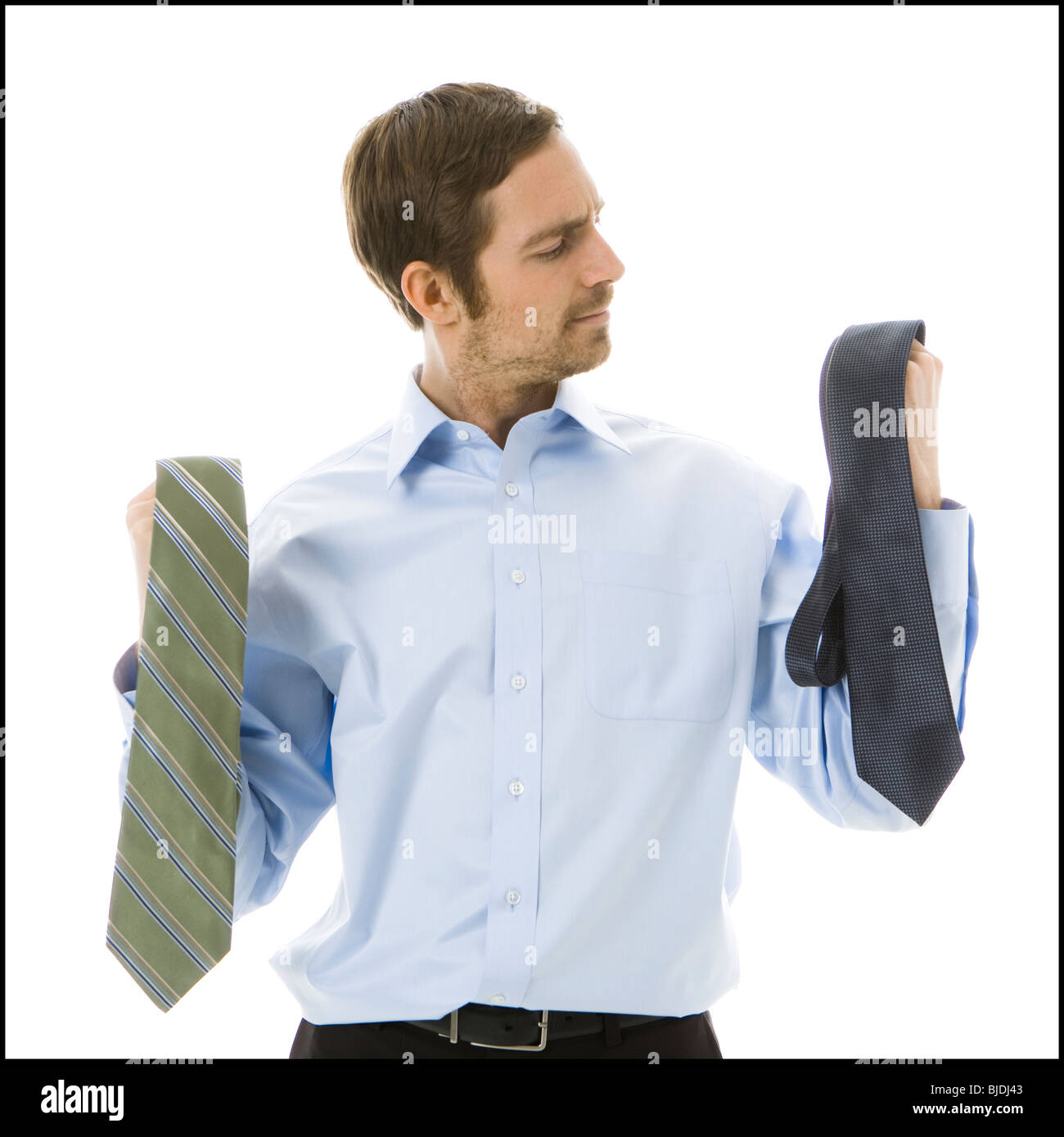 man choosing a tie Stock Photo