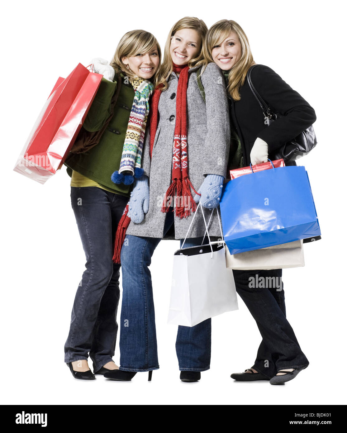 girls with shopping bags Stock Photo