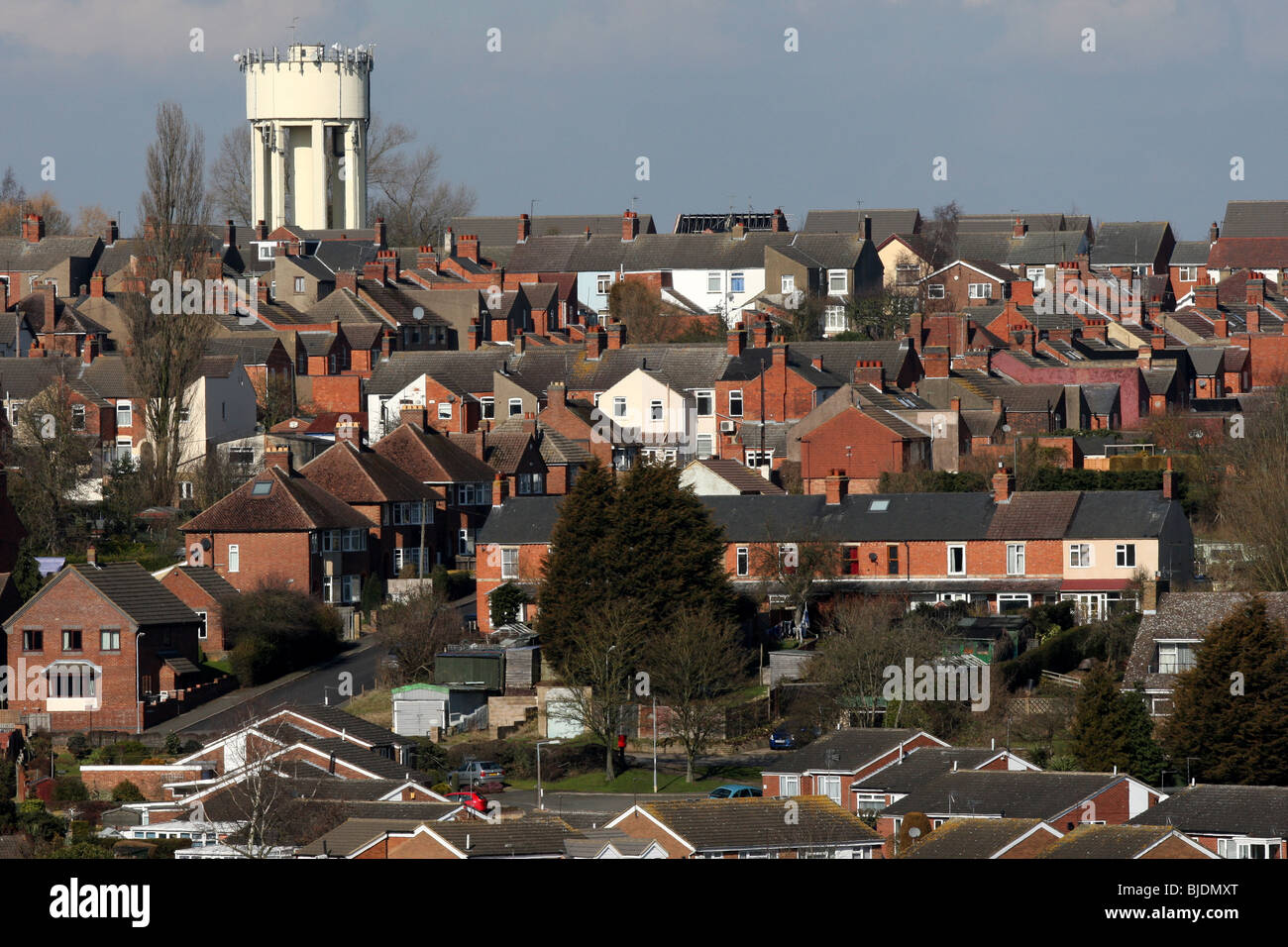 GENERAL VIEW OF HOUSES IN ROTHWELL,NORTHANTS Stock Photo Alamy