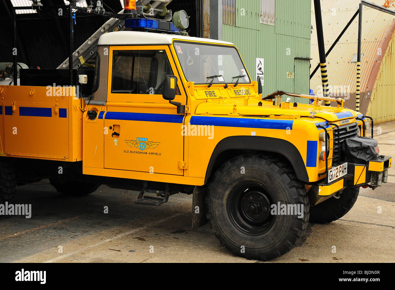 A fire rescue jeep on an airfield in the UK Stock Photo - Alamy