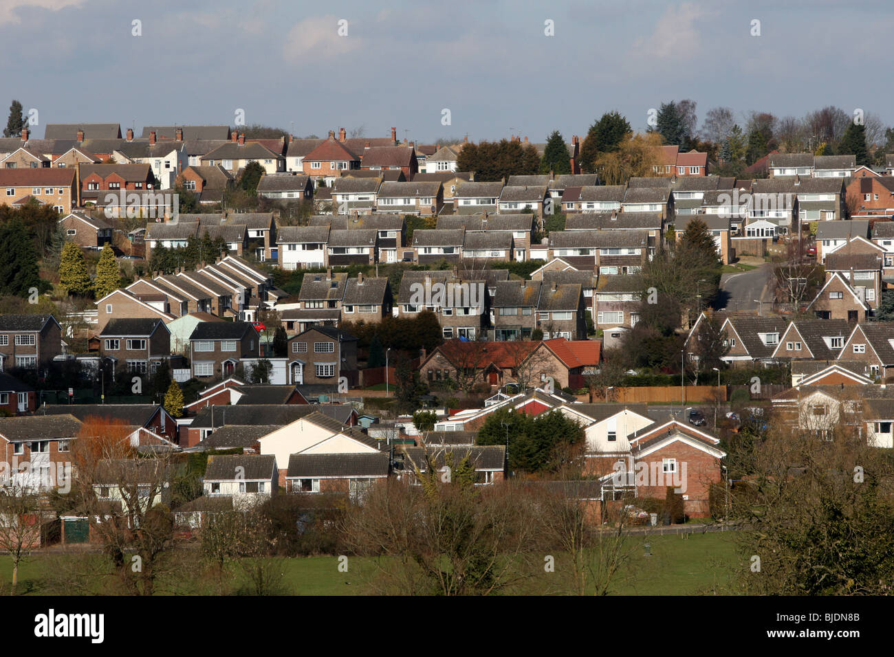 GENERAL VIEW OF HOUSES IN ROTHWELL,NORTHANTS Stock Photo Alamy
