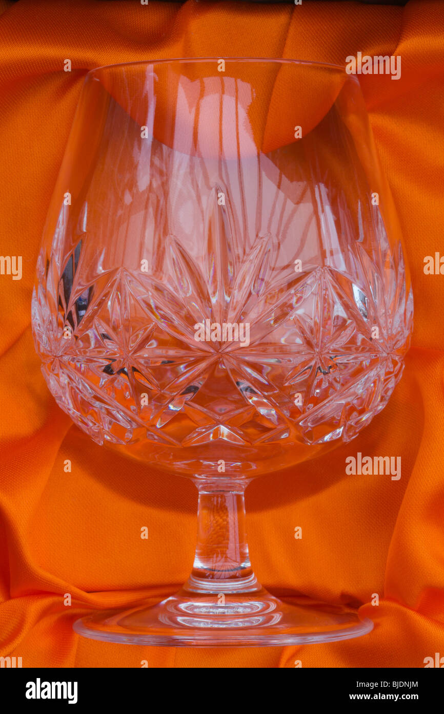a crystal glass brandy glass in a presentation case Stock Photo Alamy