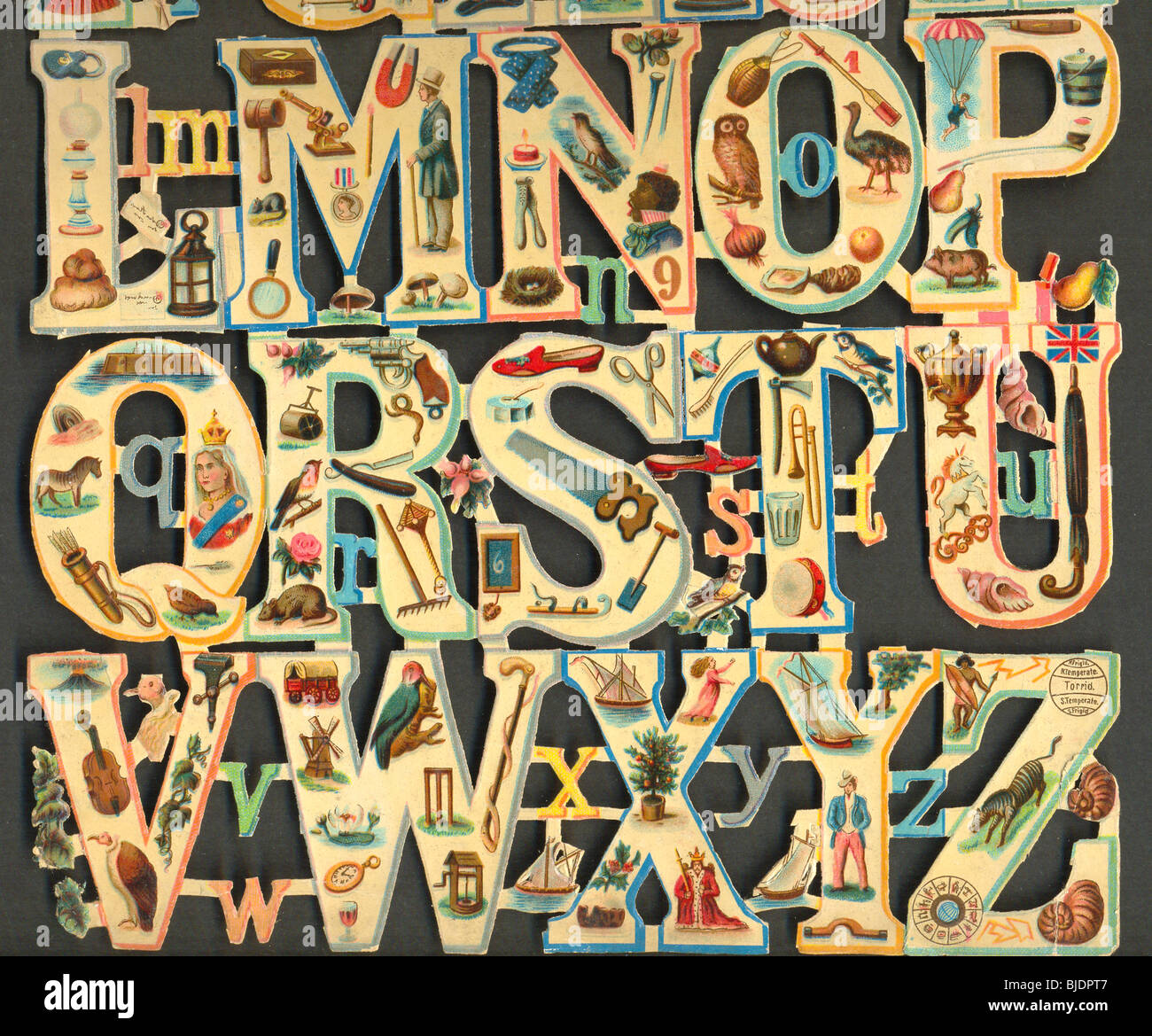 die cut alphabet scraps LZ Stock Photo Alamy