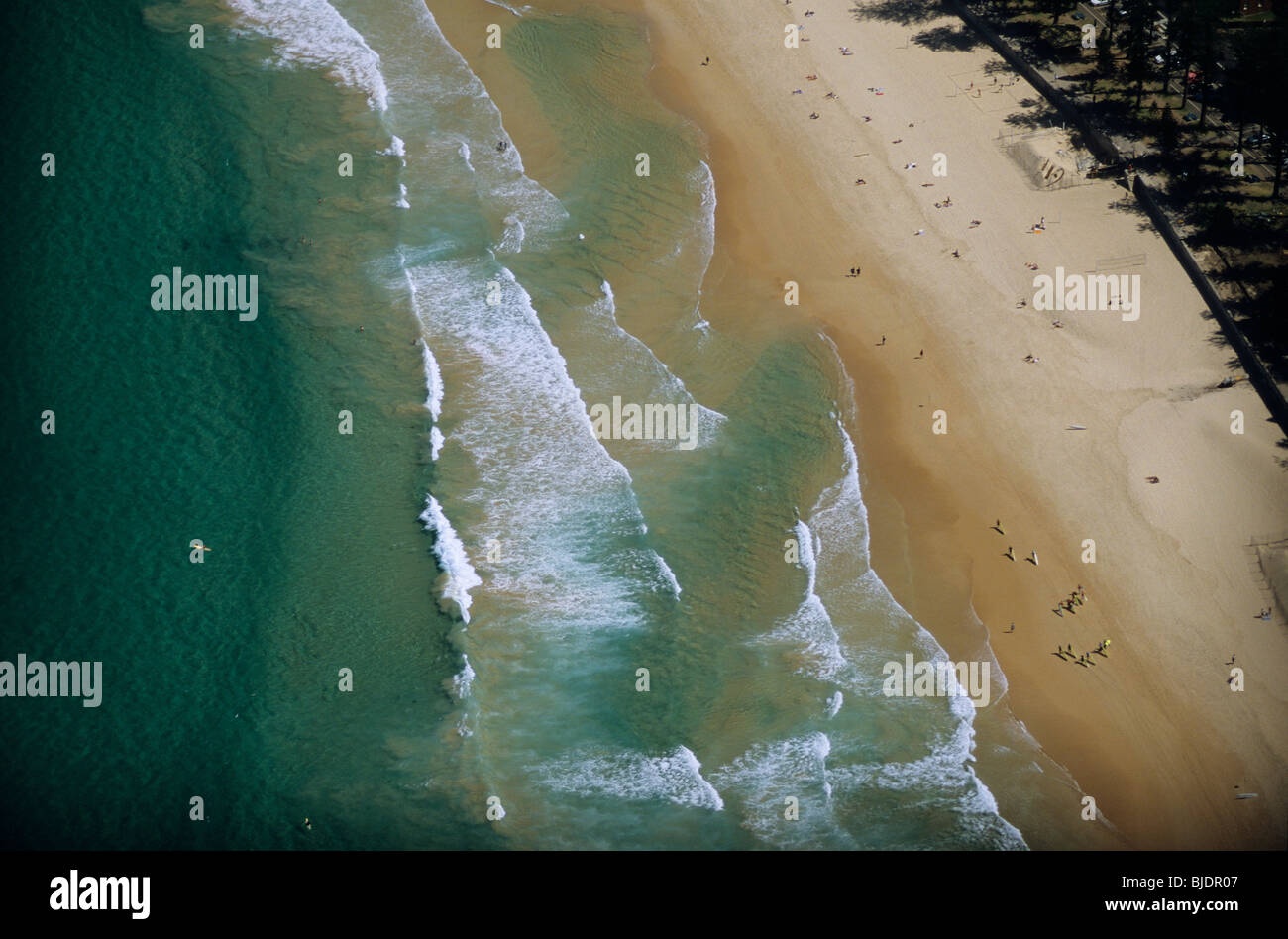 Aerial view of the famous beach close to Sydney town. Manly beach, New South Wales, Australia Stock Photo