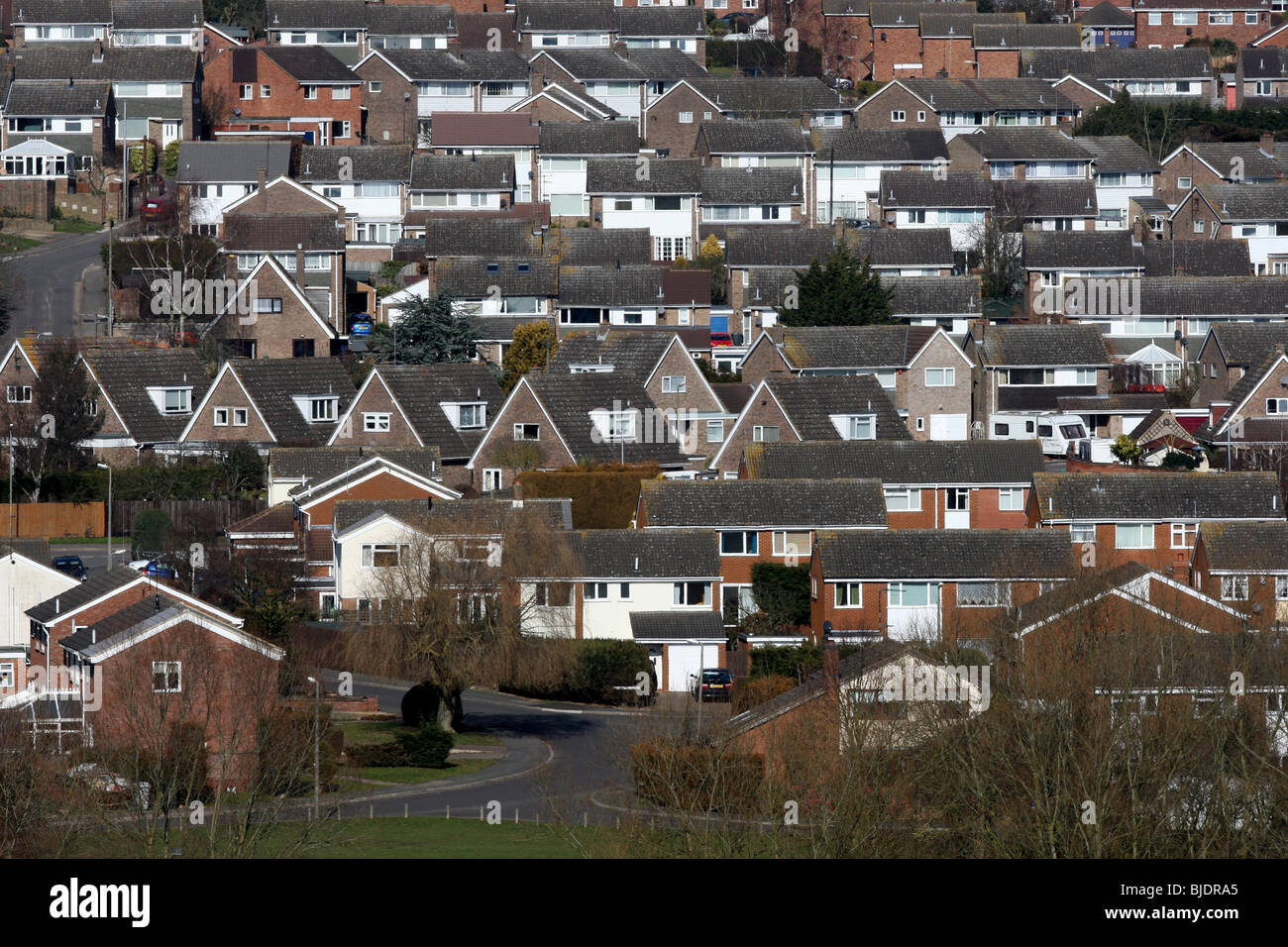 GENERAL VIEW OF HOUSES IN ROTHWELL,NORTHANTS Stock Photo Alamy