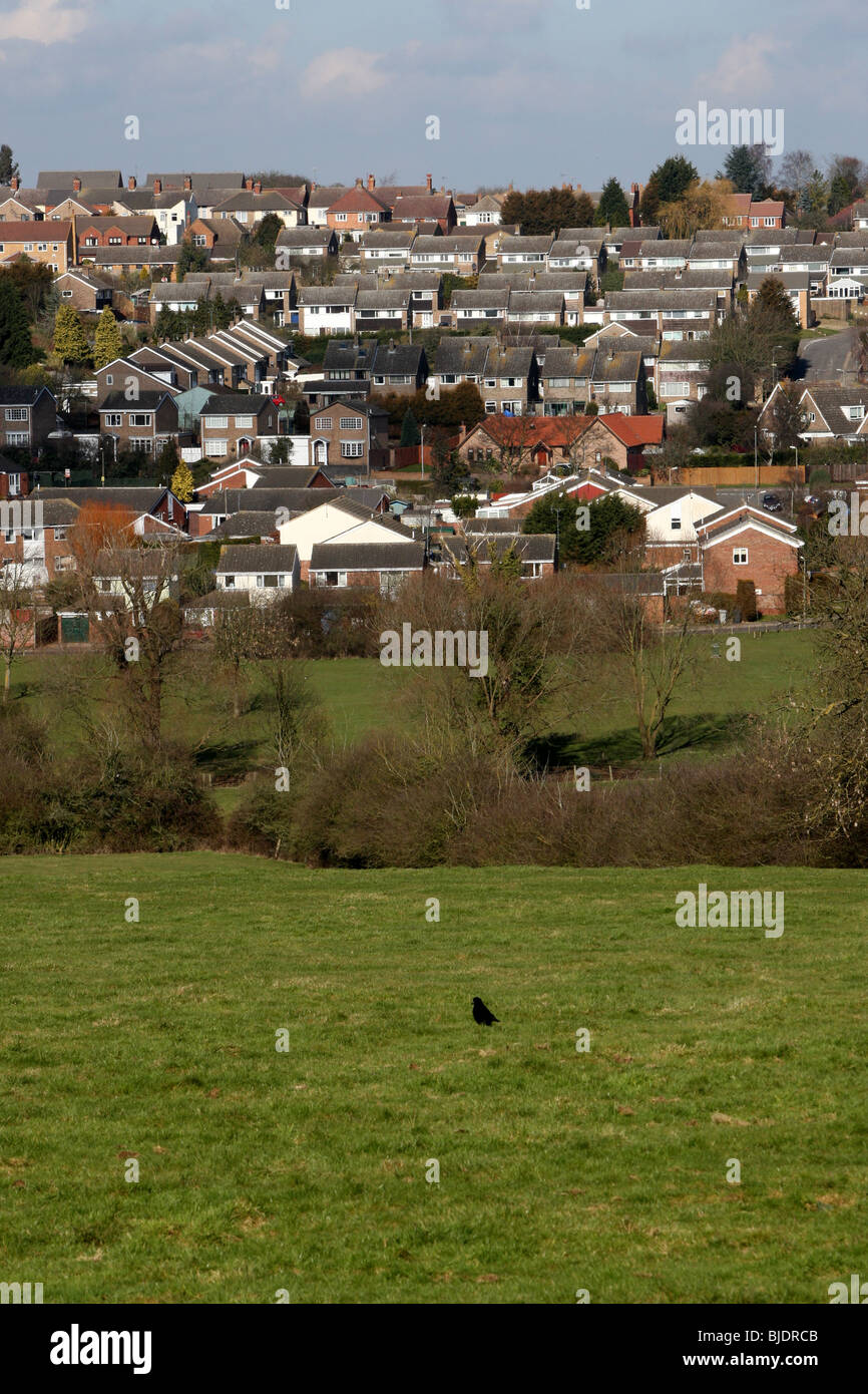 GENERAL VIEW OF HOUSES IN ROTHWELL,NORTHANTS Stock Photo Alamy