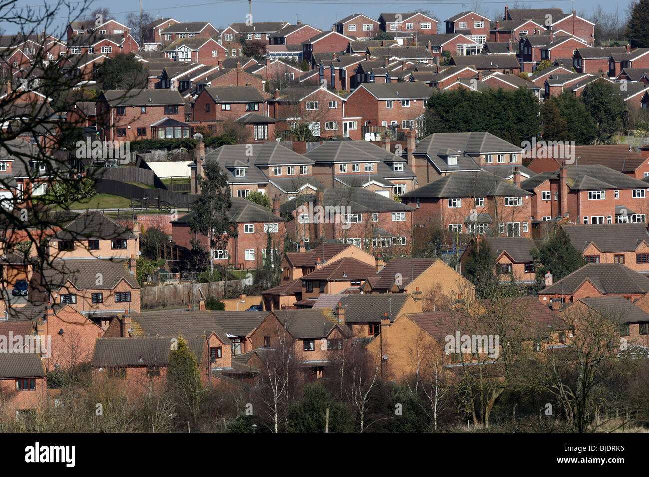 GENERAL VIEW OF HOUSES IN ROTHWELL,NORTHANTS Stock Photo Alamy