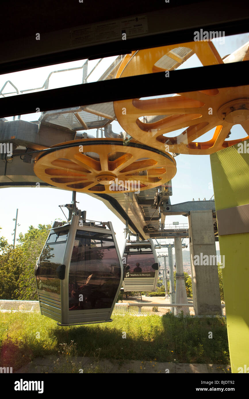 Montjuic cable car pulley wheels Stock Photo Alamy