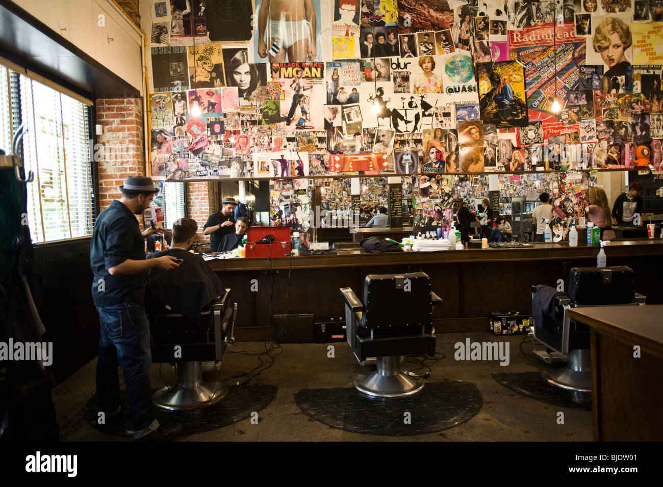 Rudy's Barbershop, Silver Lake, Los Angeles County, California, United States of America Stock Photo