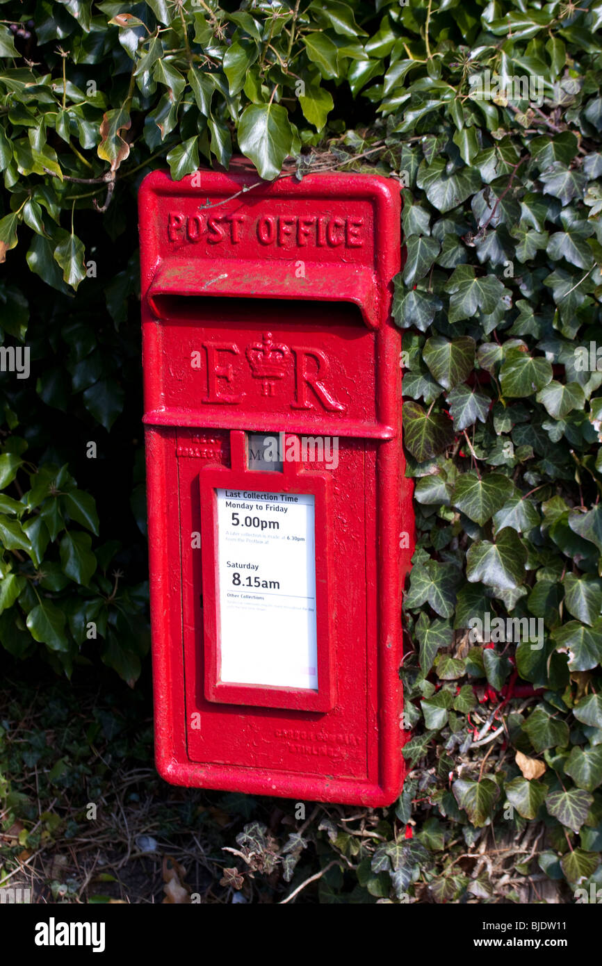 British letter box on an ivy clad wall Stock Photo - Alamy