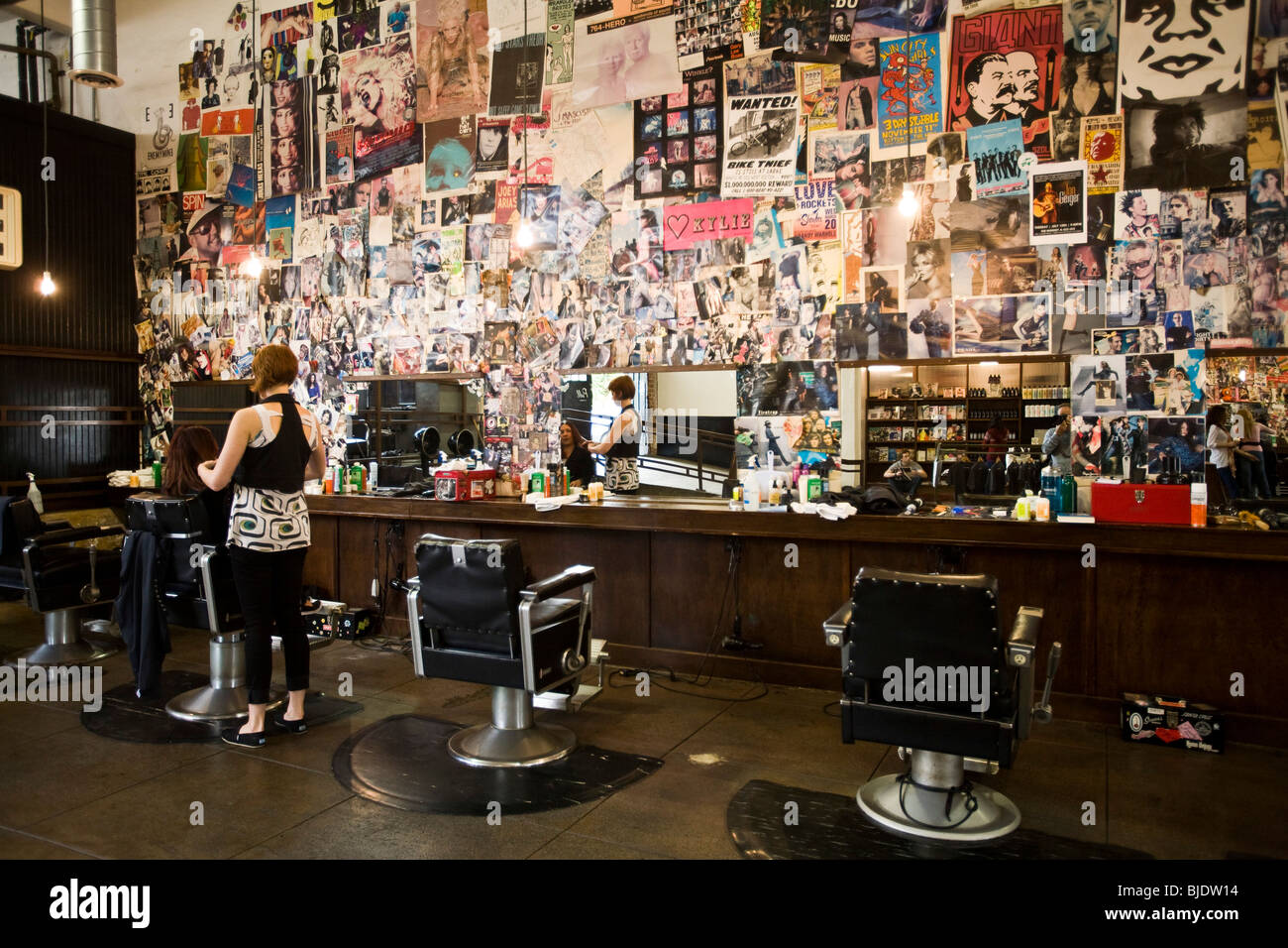 Rudy's Barbershop, Silver Lake, Los Angeles County, California, United States of America Stock Photo