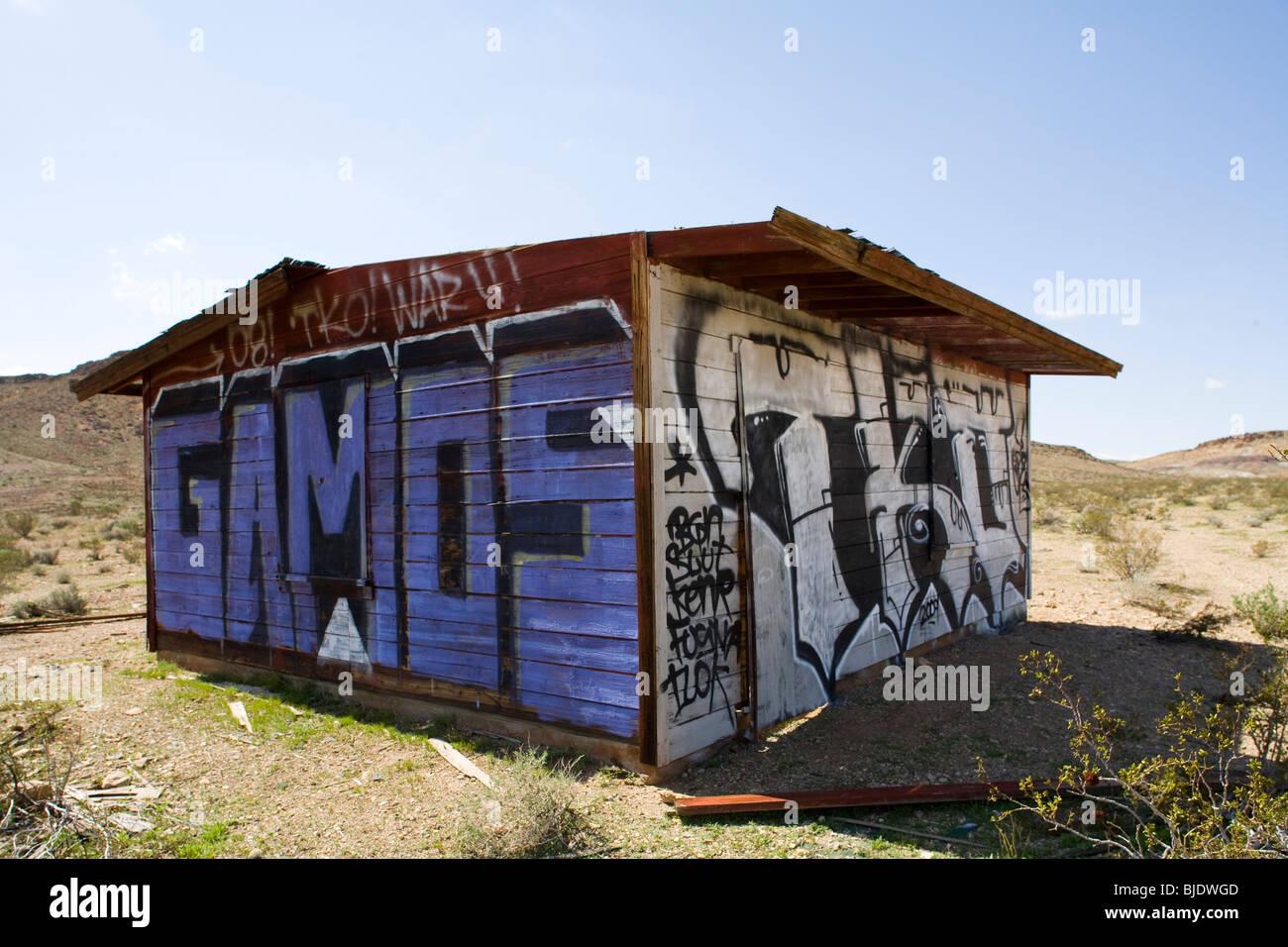 Abandoned shack, Yermo, California, United States of America Stock