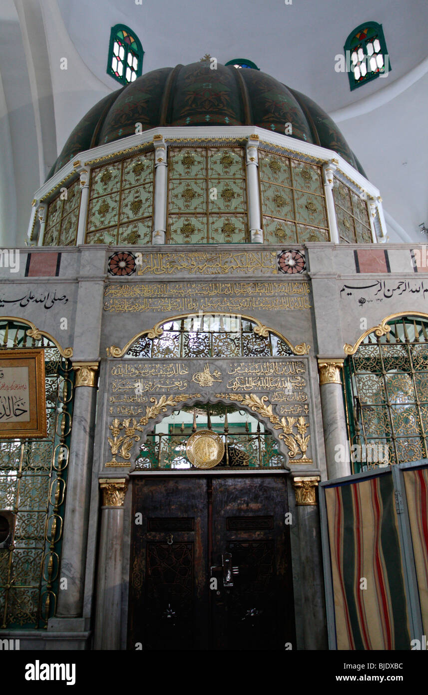 Tomb of Khalid Al-Walid in a Mosque named after him in Homs, Syria. Stock Photo