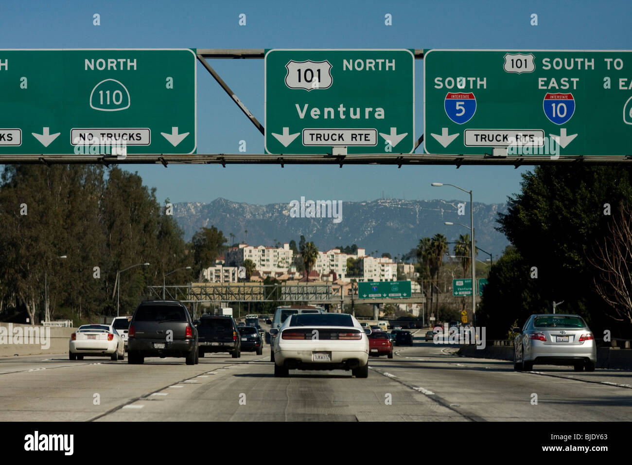 The Harbor Freeway route 110 downtown, Los Angeles County