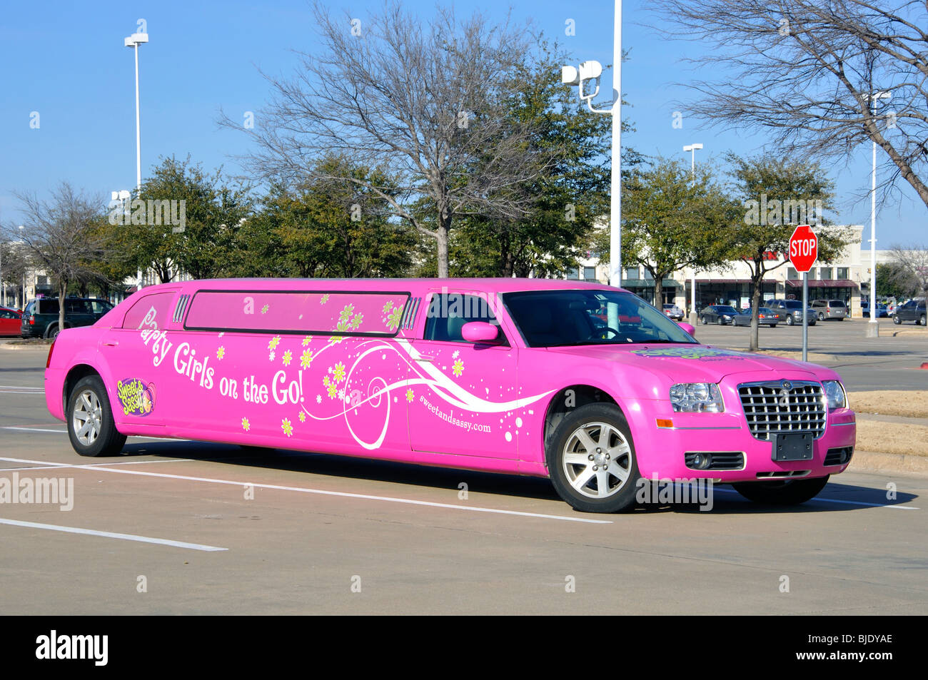 Pink stretch limousine, USA Stock Photo - Alamy