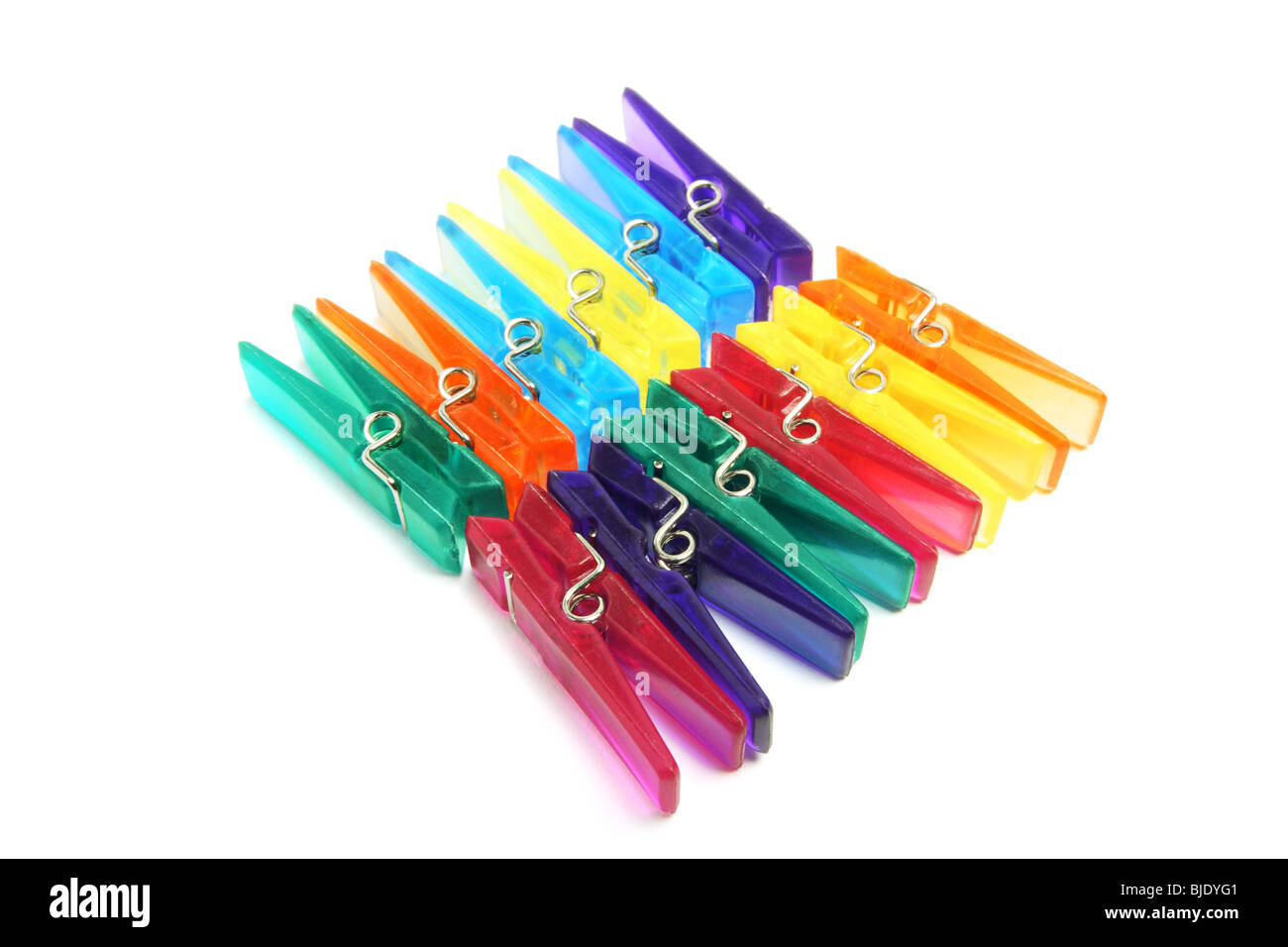 Plastic Clothes Pegs Stock Photo Alamy