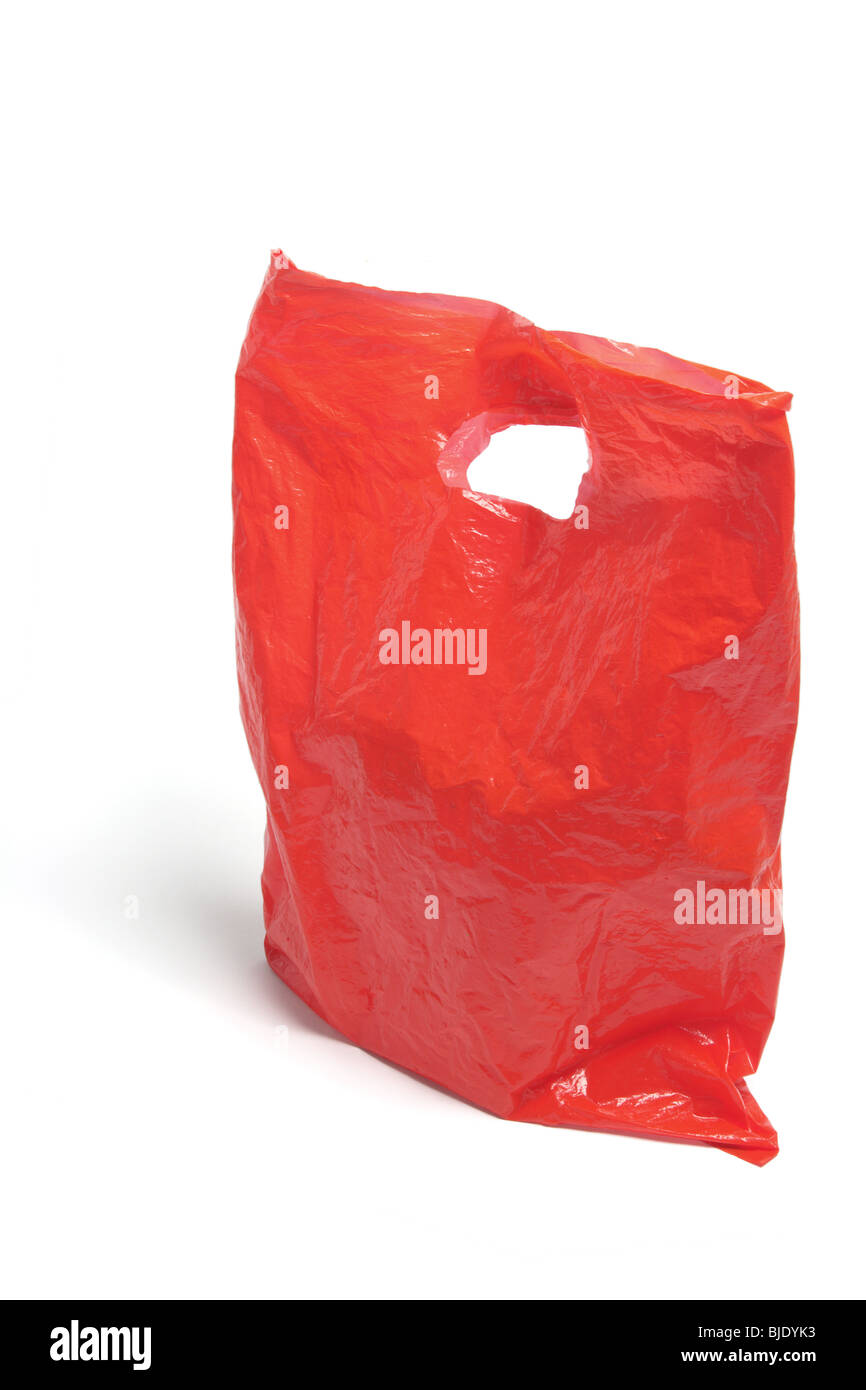 Red Plastic Bag Stock Photo Alamy
