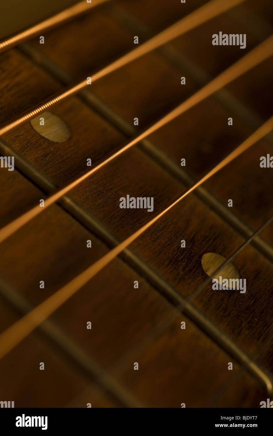 Closeup guitar strings Stock Photo Alamy
