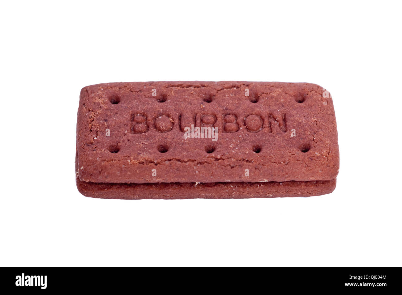 A chocolate bourbon cream biscuit on a white background Stock Photo - Alamy