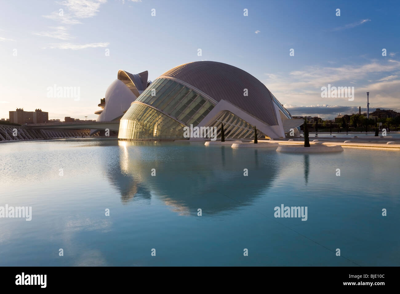 Spain Valencia the City of Arts and Sciences building Ciudad de las Artes y de las Ciencias a combined science museum planetariu Stock Photo