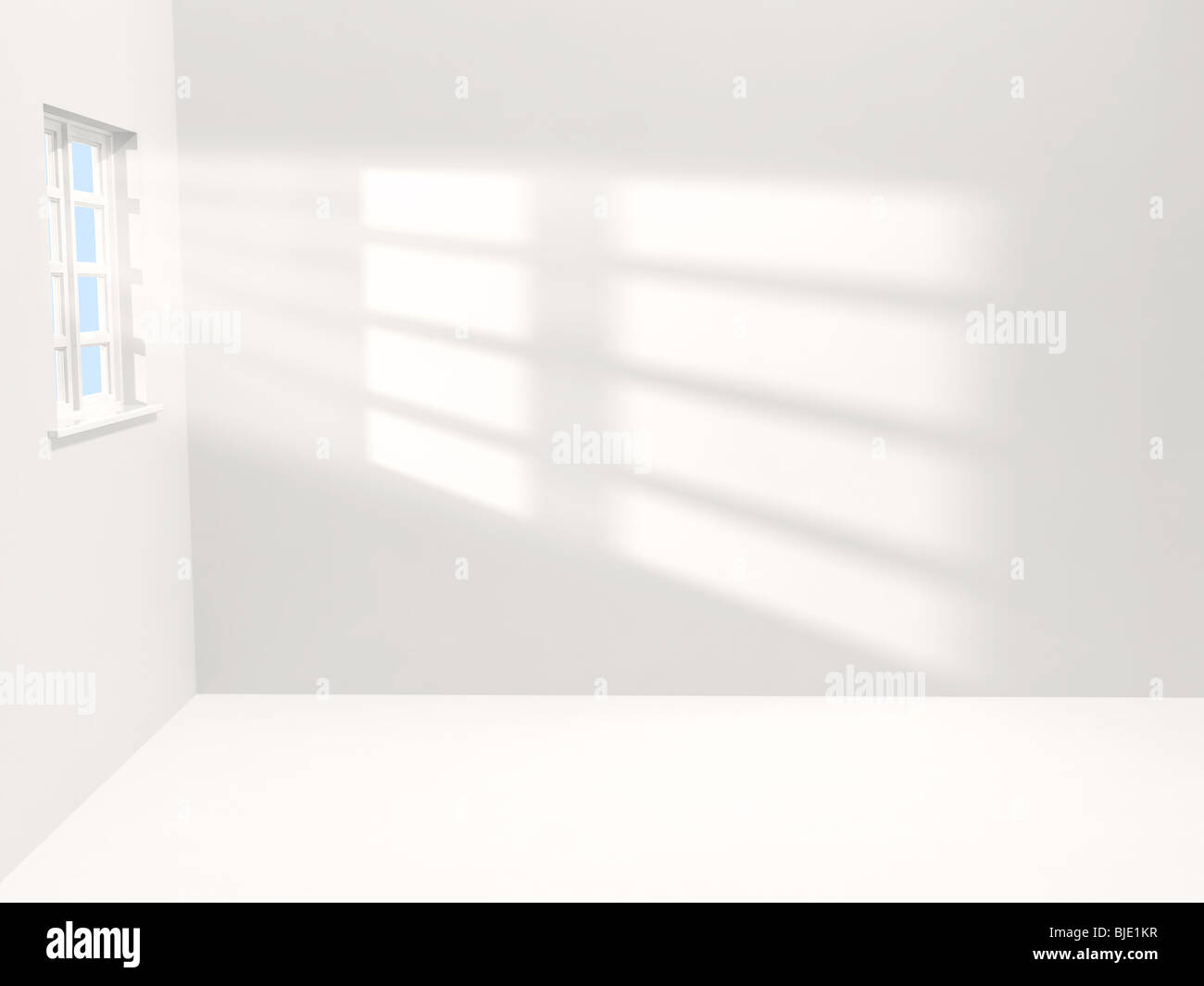 Empty white room with sunlight shining through a window Stock Photo - Alamy