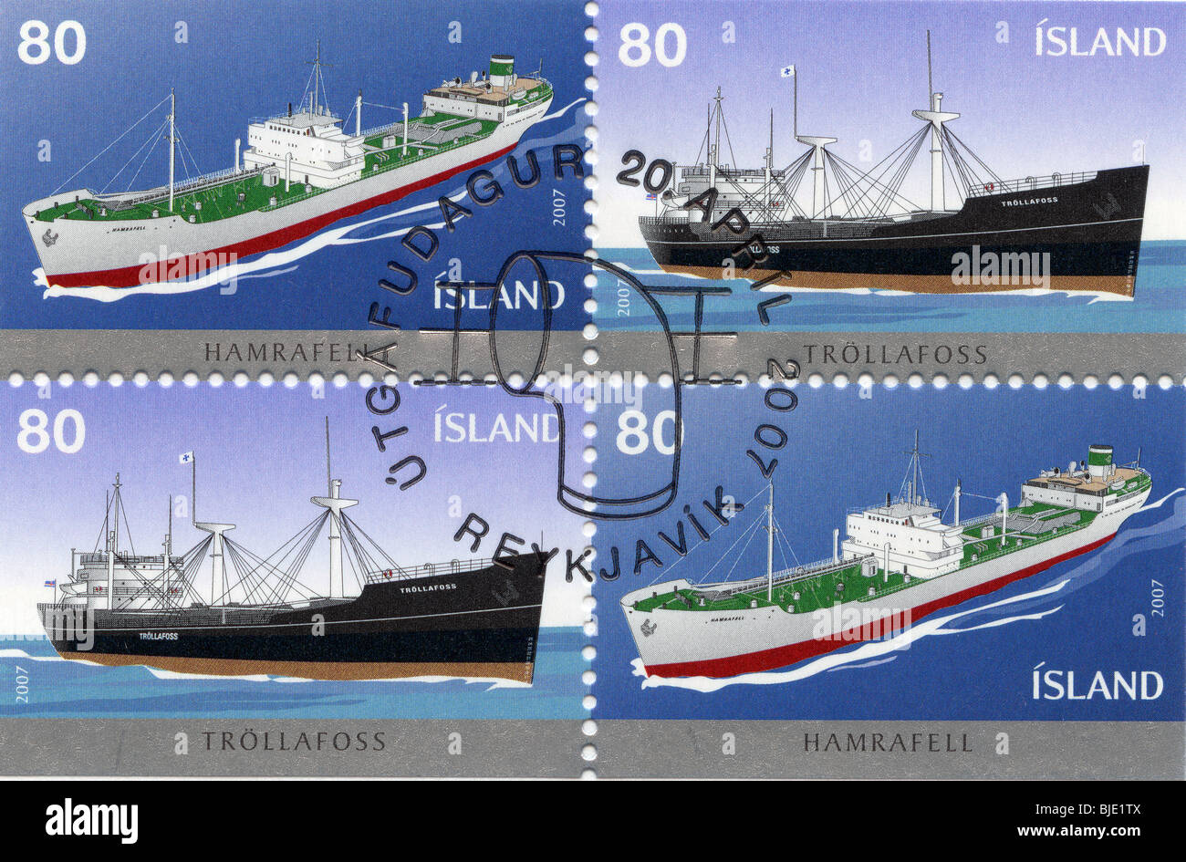 Iceland postage stamps Stock Photo