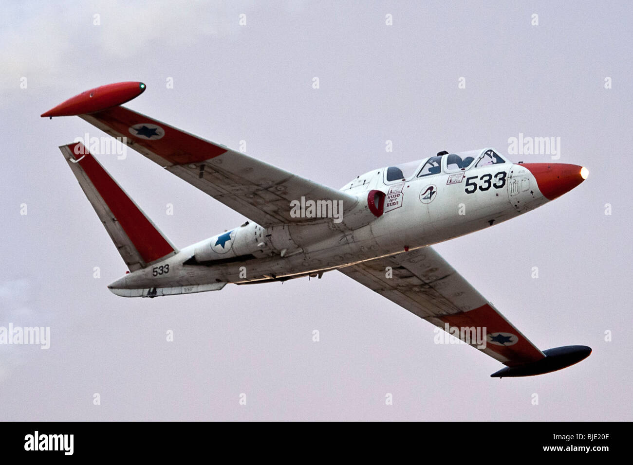 Israeli Air force (IAF) Fouga Magister CM-170 in aerobatics display Stock Photo