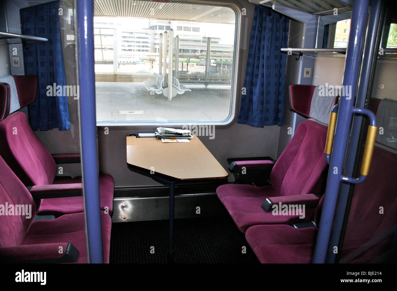 1st class in German train Stock Photo