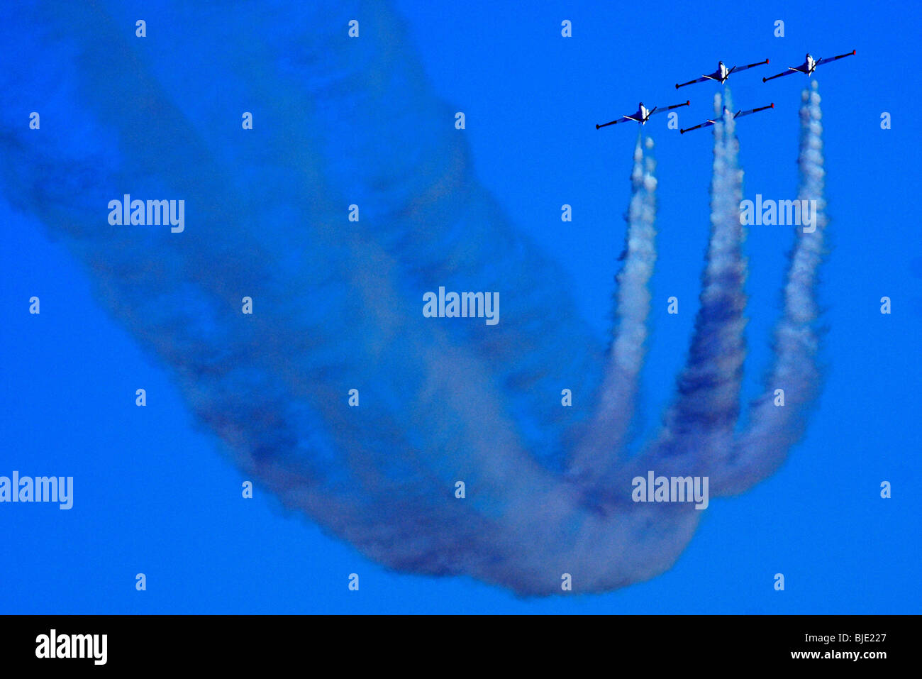 Israeli Air force (IAF) Fouga Magister CM-170 in aerobatics display Stock Photo