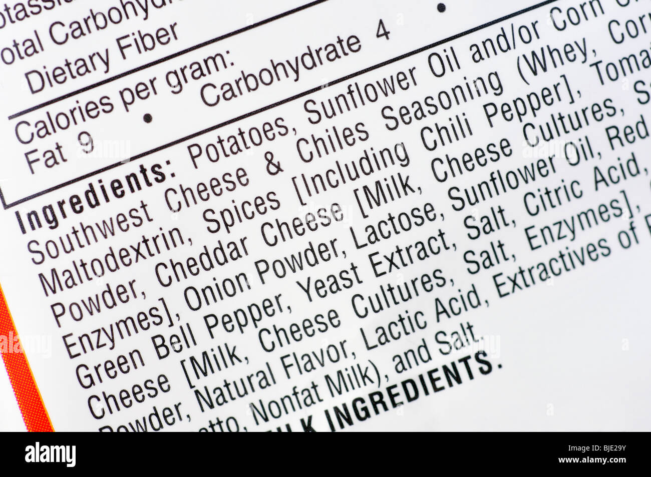 Ingredients list on food package hi-res stock photography and images ...
