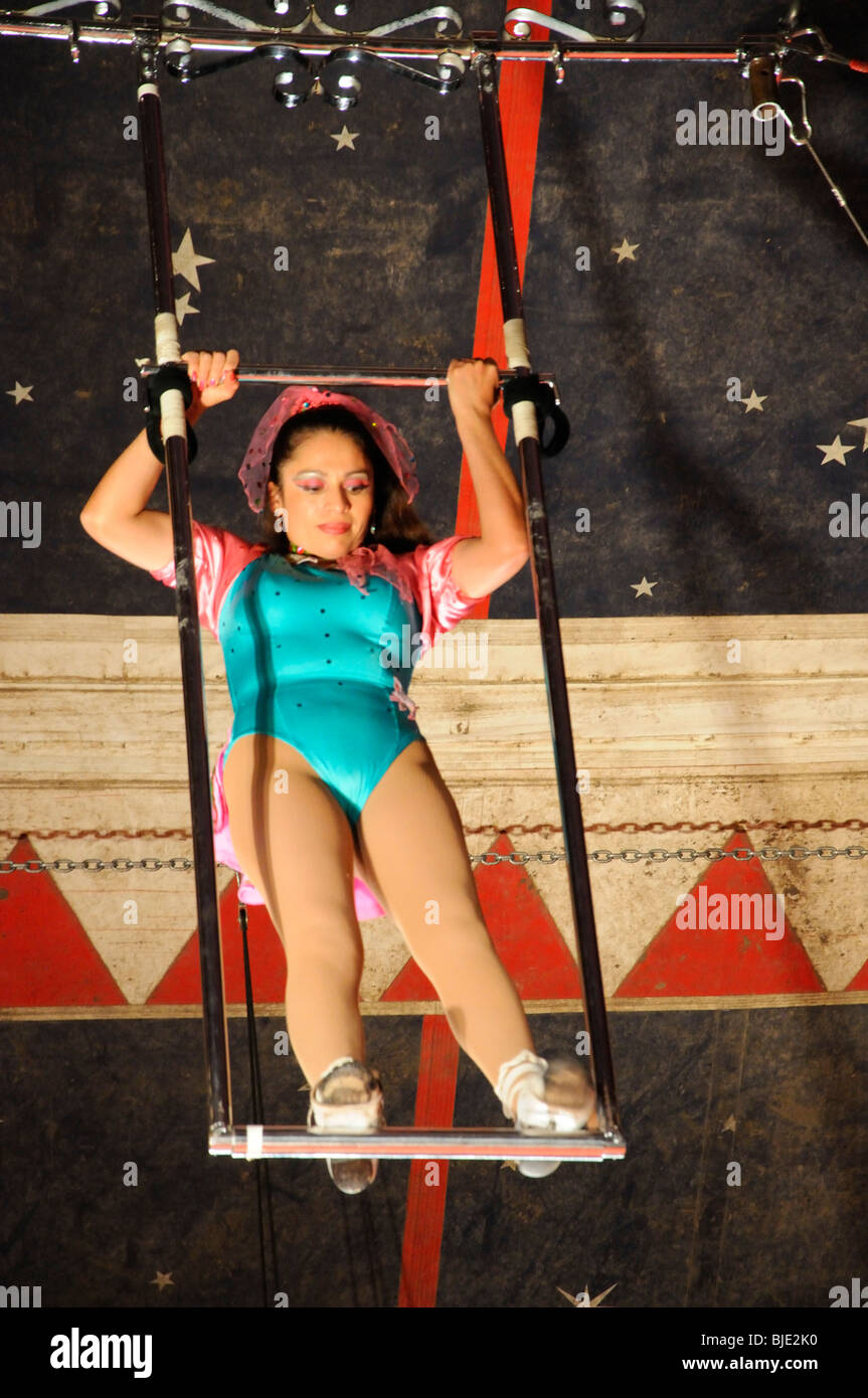 Acrobat in circus Stock Photo