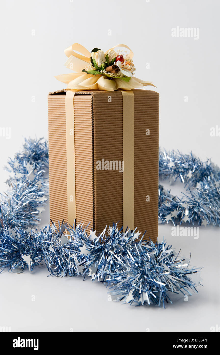 box as a present with a tied ribbon Stock Photo - Alamy