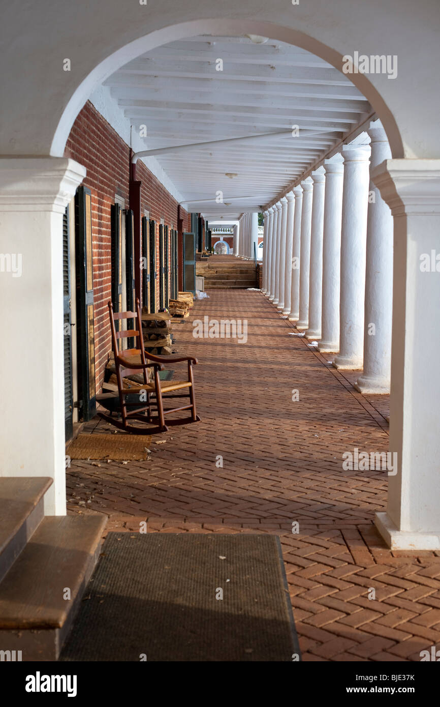 Arched walkway in The Pavilion around The Lawn at the University of Virginia, Charlottesville, Virginia, USA Stock Photo