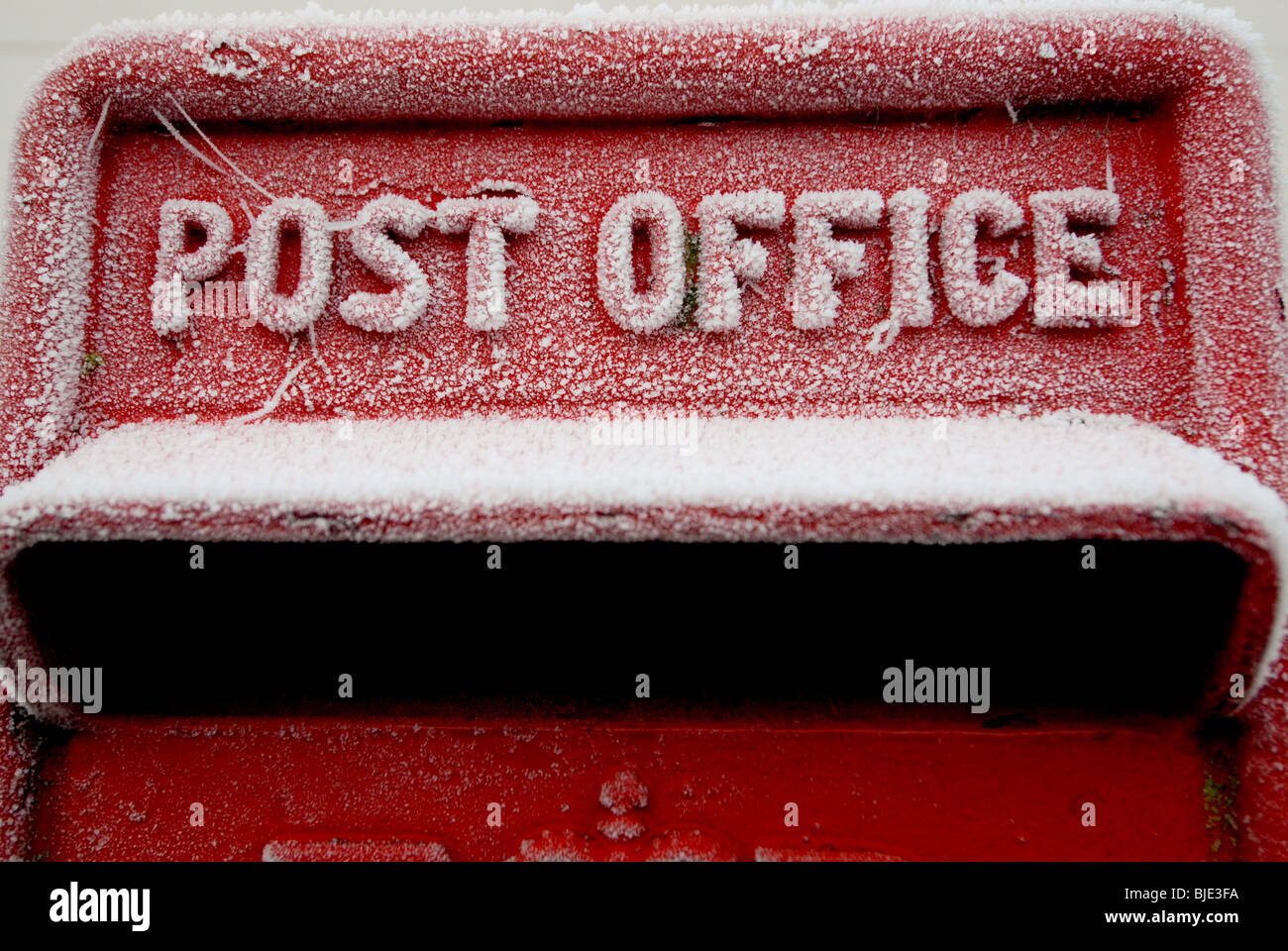 Frosted Post office Letter box Stock Photo Alamy