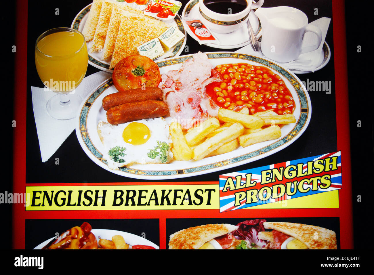 Picture of English breakfast outside bar in Spain Stock Photo
