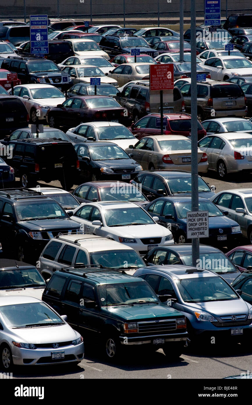 Cars in a Parking Lot in Summer circa 2009. Stock Photo