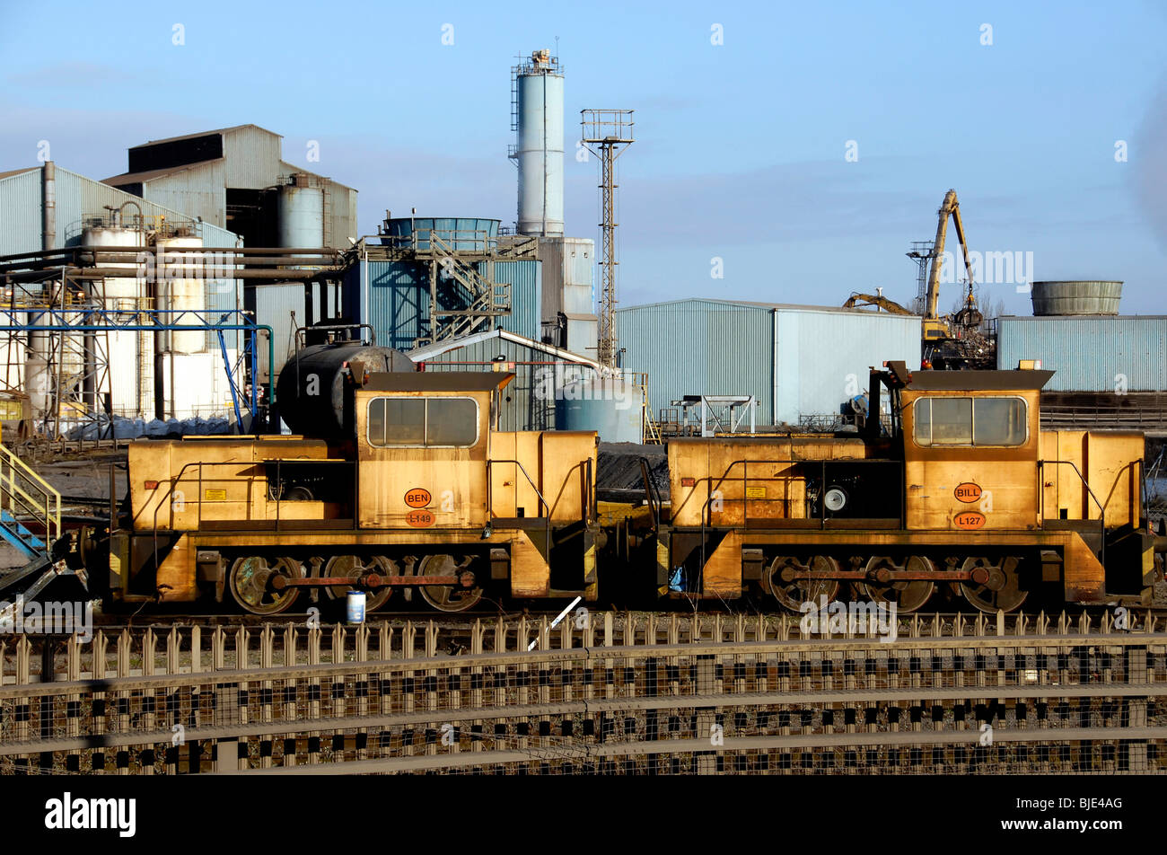 Industrial Diesels Bill & Ben at steel works in Sheerness on the Isle Of Sheppey Kent England Stock Photo