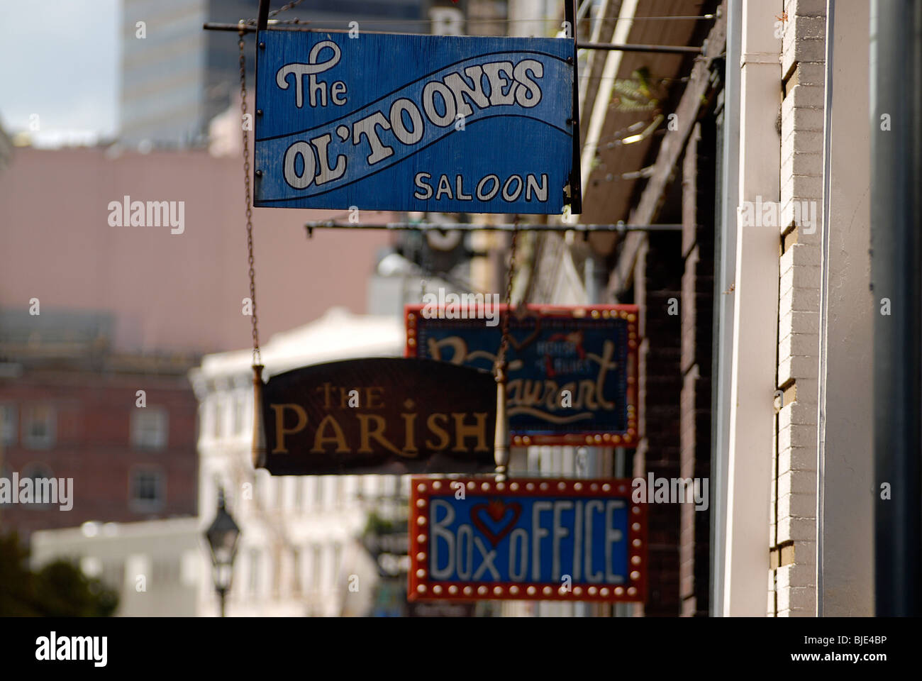 New orleans french quarter signs hi-res stock photography and