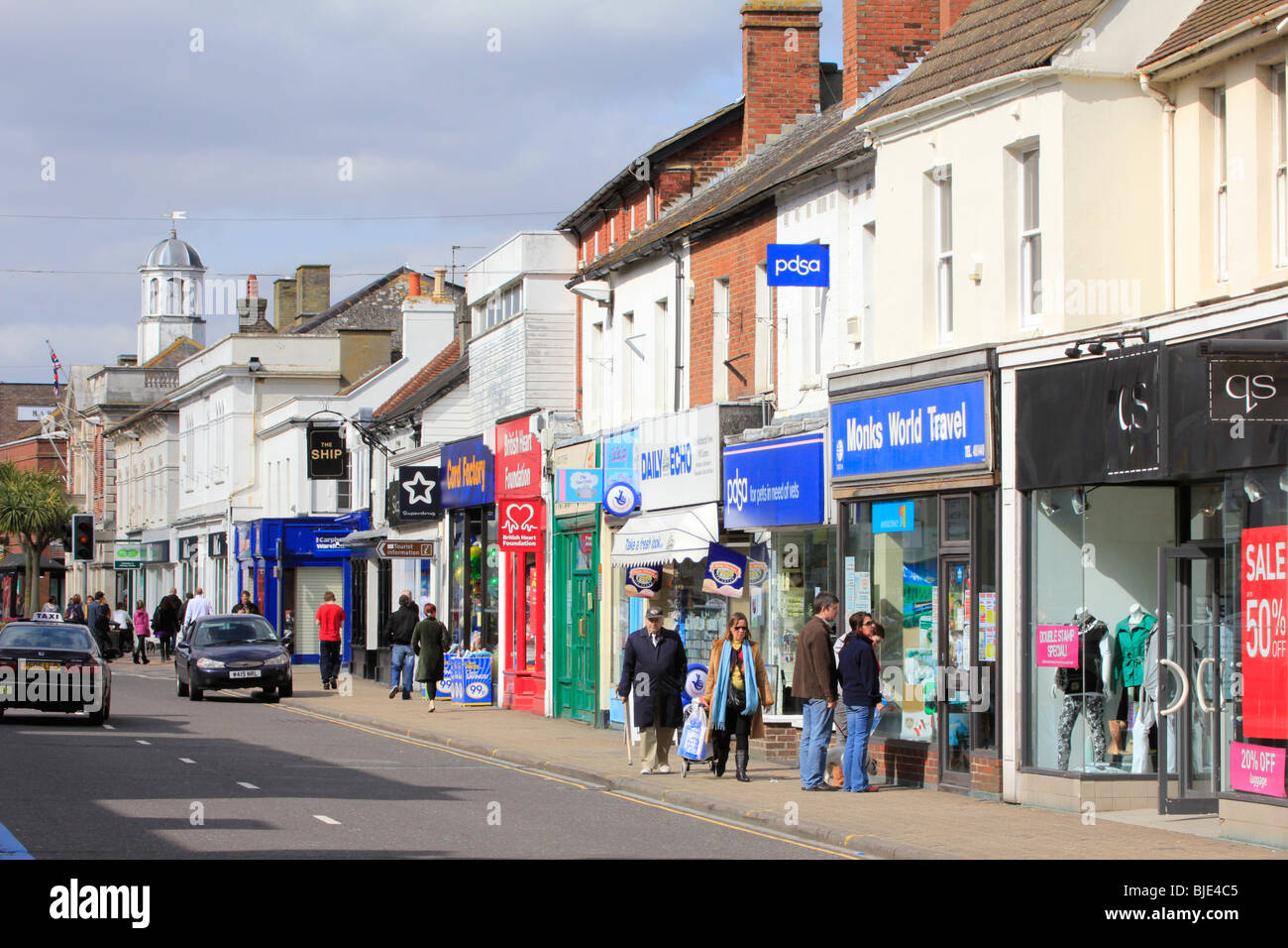 high street town of christchurch dorset england uk gb Stock Photo Alamy