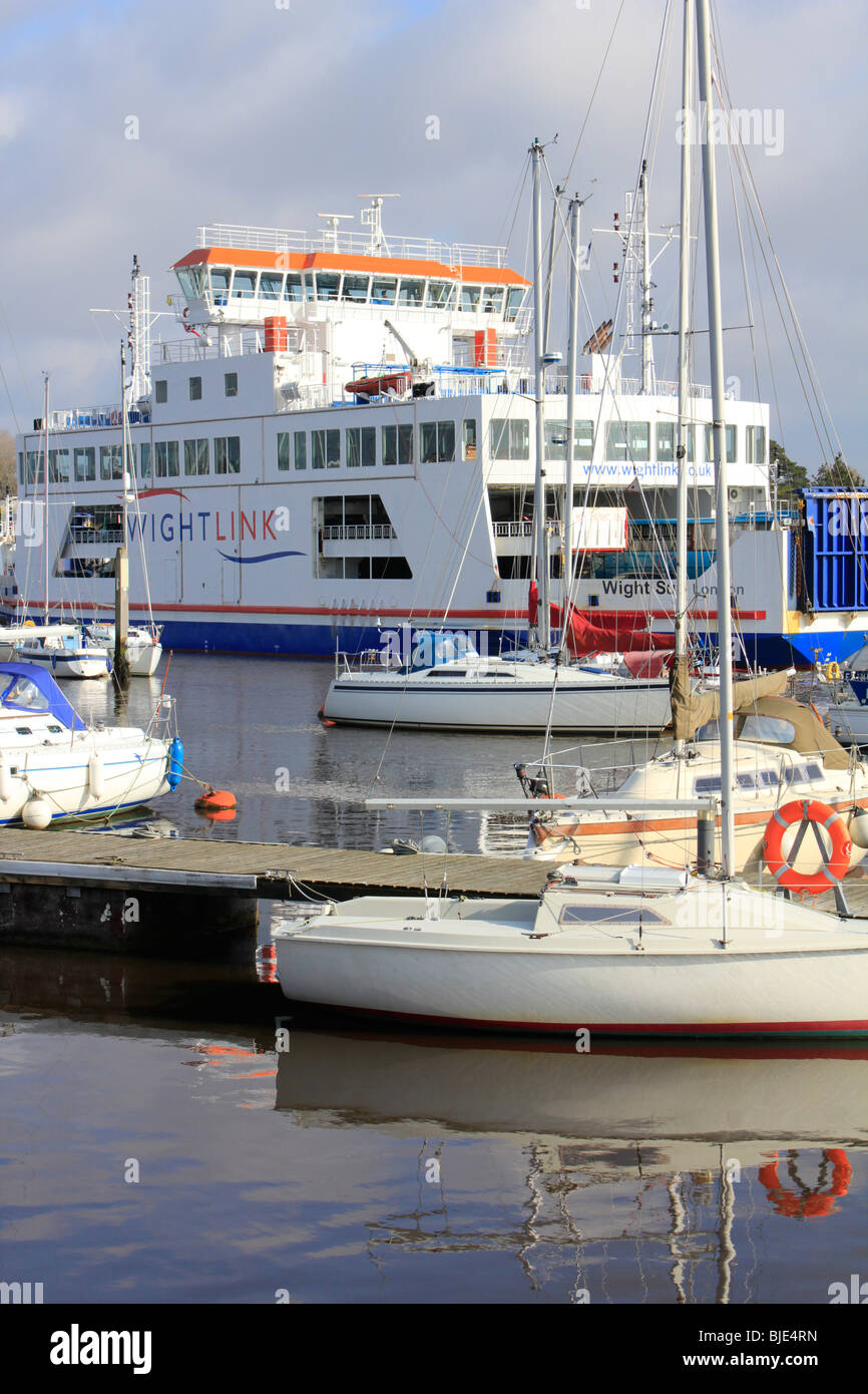 isle of wight ferry Lymington new forest town centre hampshire england