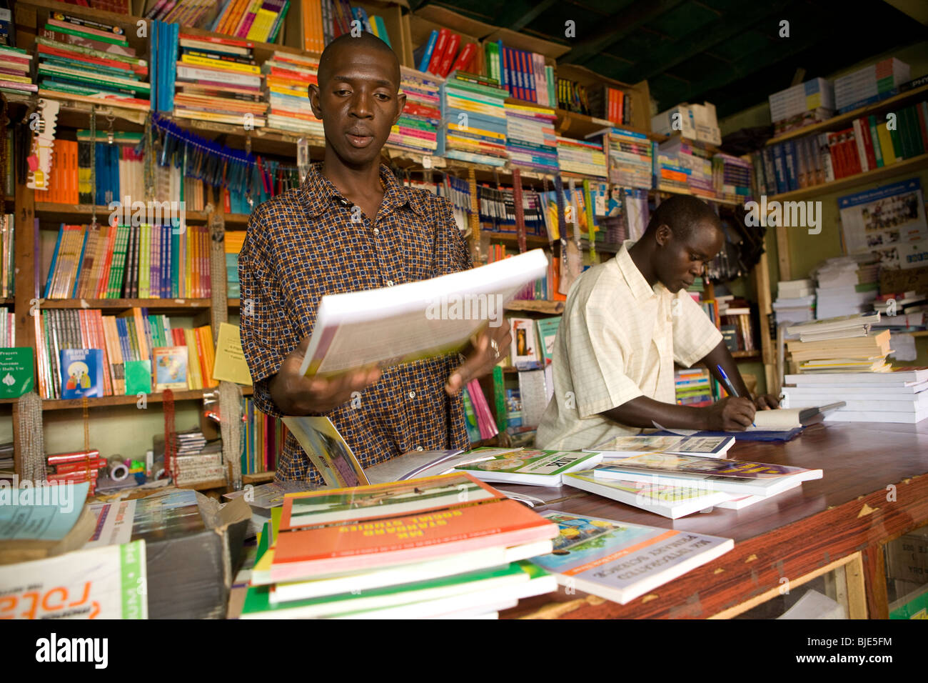 Employees in an educational bookstore in Soroti, Uganda Stock Photo Alamy