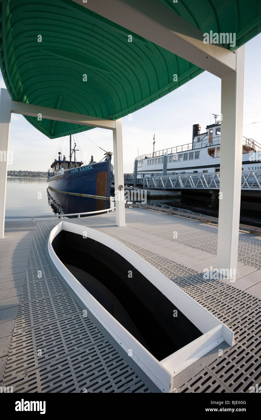 Public Art at Heritage Wharf, Lake Union Park, Washington. Stock Photo