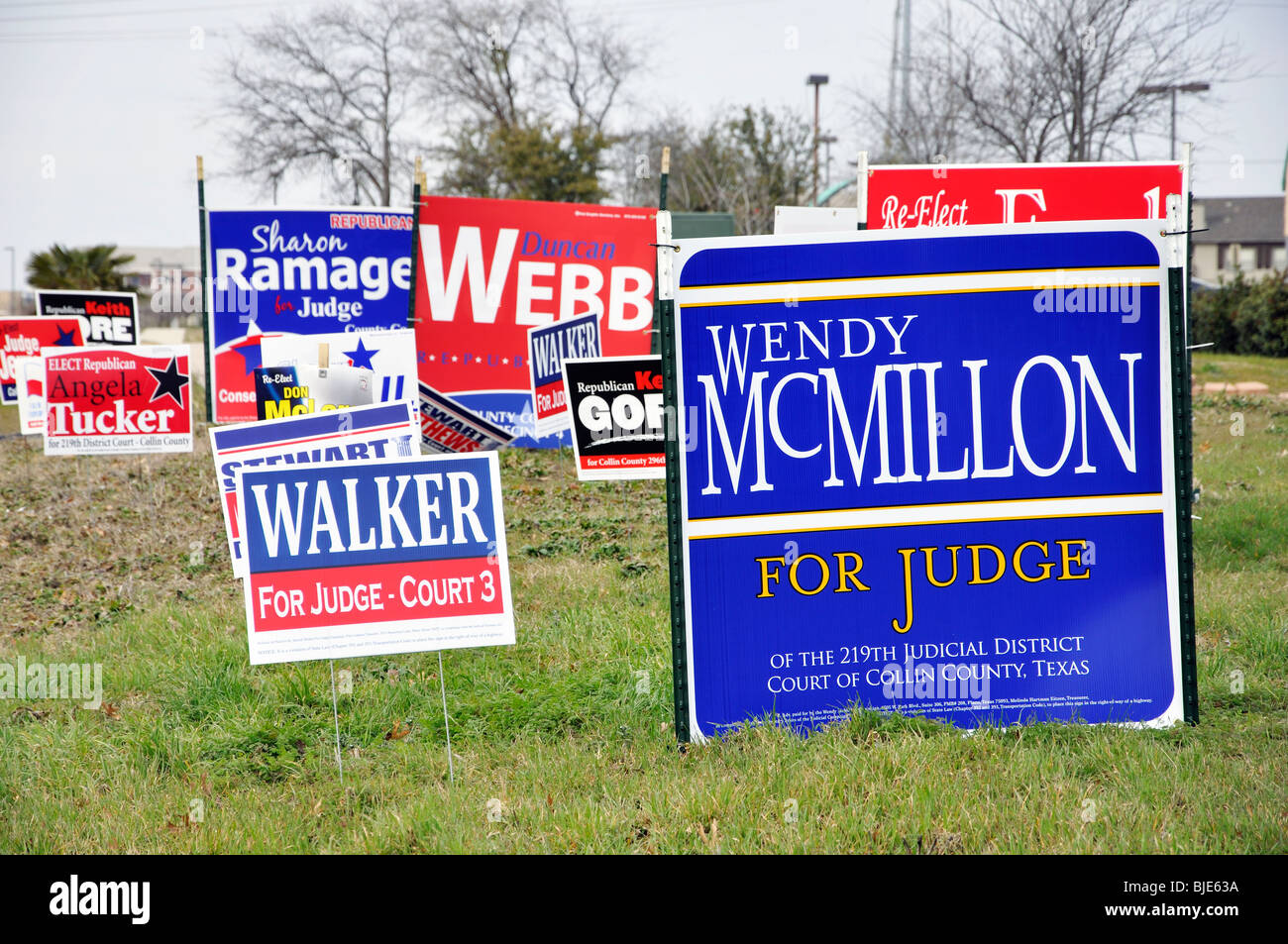 Election campaign signs, Texas, USA Stock Photo Alamy