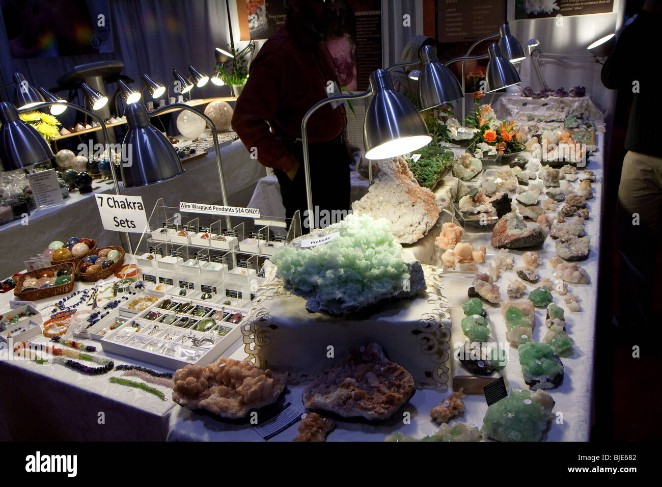 Business Selling Rocks A booth selling different types of rock and stone that releases ...