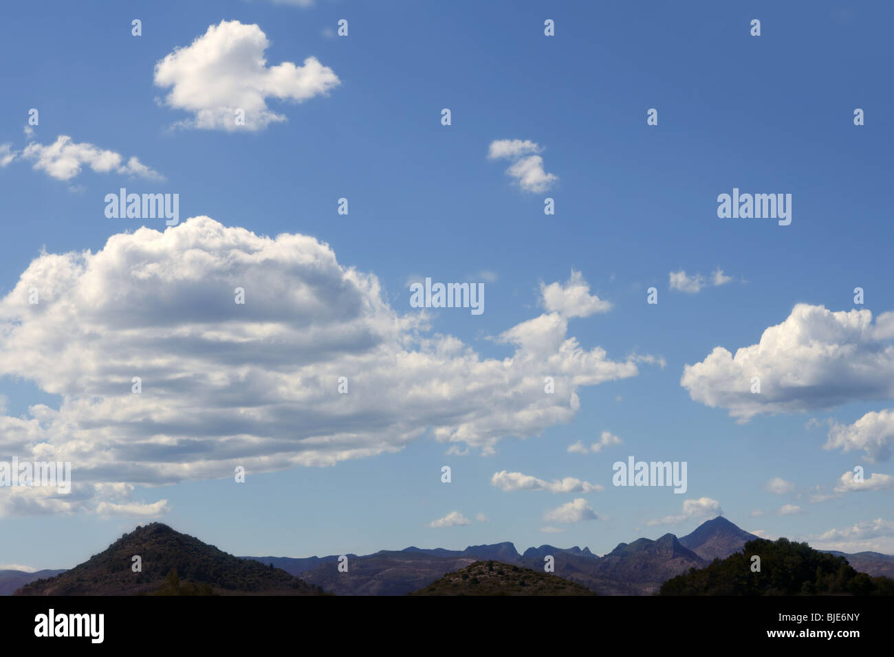 Blue beautiful sky with white clouds view in sunny day Stock Photo - Alamy