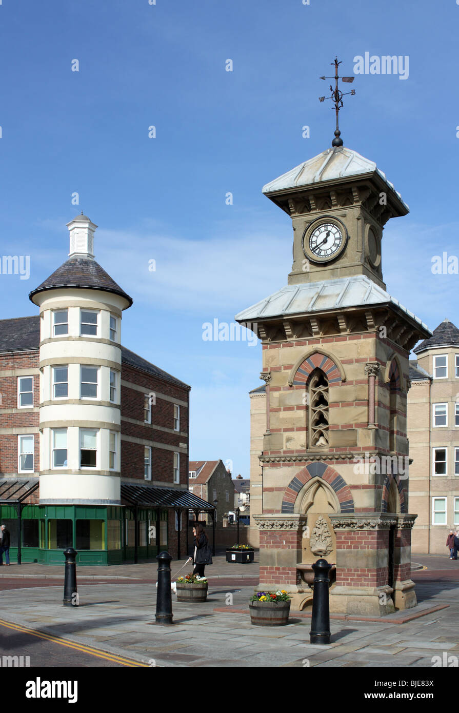 Victorian drinking fountain at the head of Tynemouth's Front Street. England, UK. Stock Photo