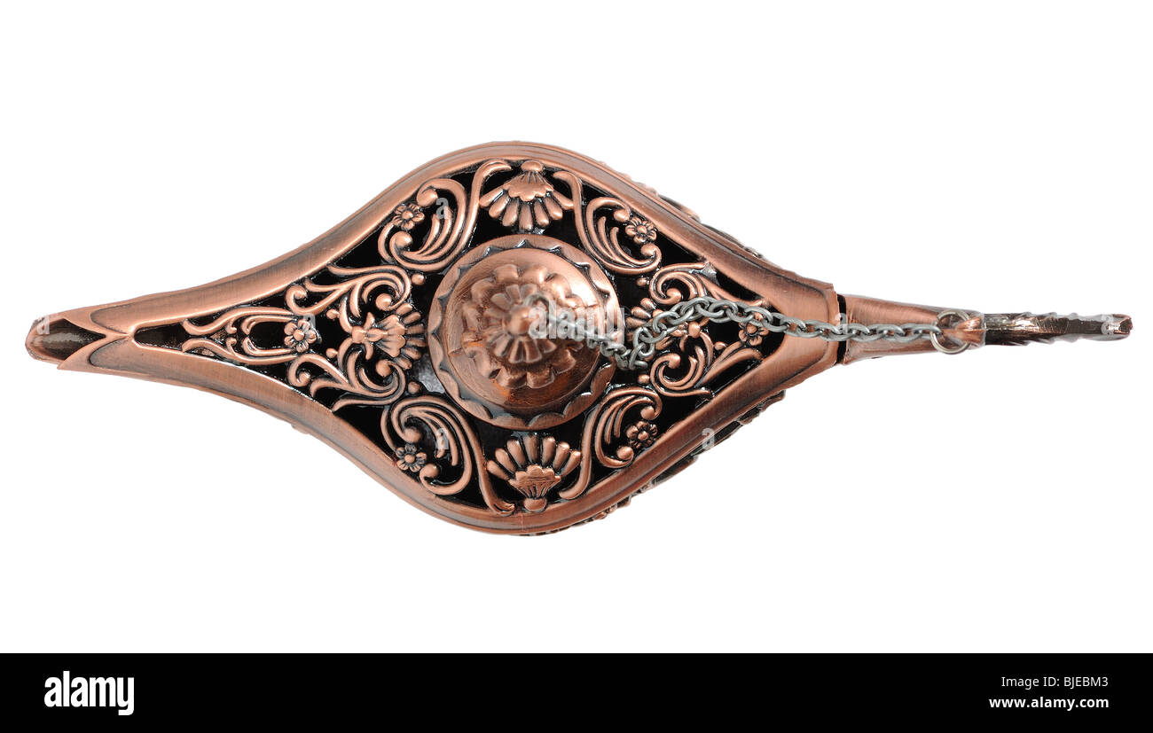 Traditional Arabic Oil Lamp isolated over white background Stock Photo