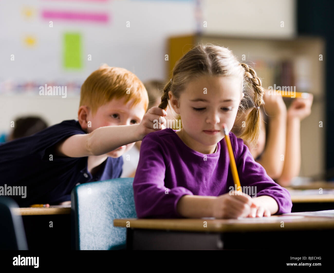 Boy Teasing Girl Stock Photo 28591404 - Alamy-5221